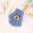 thumbnail image 1 of Guantes para niños, cálidos, de invierno, con forro polar, gruesos, de cinco dedos, multidedos, para niñas, de dedos completos, resistentes al frío, 1 of 6