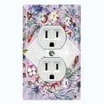 thumbnail image 1 of Metal Light Switch Plate Cover Lotus Pods Cotton Flower Diamond Frame Pink FLW019, 1 of 13