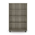 thumbnail image 4 of Tot Mate Open Wide Double Sided 4 Tier Mobile Shelf, Classroom Furniture, Gray, 36"W x 23"D x 60"H, 4 of 4