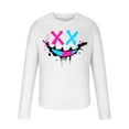 thumbnail image 4 of DecSea Men's Print Rhinestone Tee Top Long Sleeve Slim Fit Flocking T Shirt, 4 of 4
