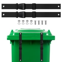 Uxcell 2-Set Trash Can Locks for Animals, 15.7-19.6 Inch Adjustable Buckle Type Raccoons Bear Proof Garbage Strap Lid Garbage Can Lock [Black]