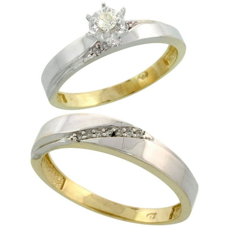 Gold Plated Sterling Silver 2Piece Diamond Wedding 