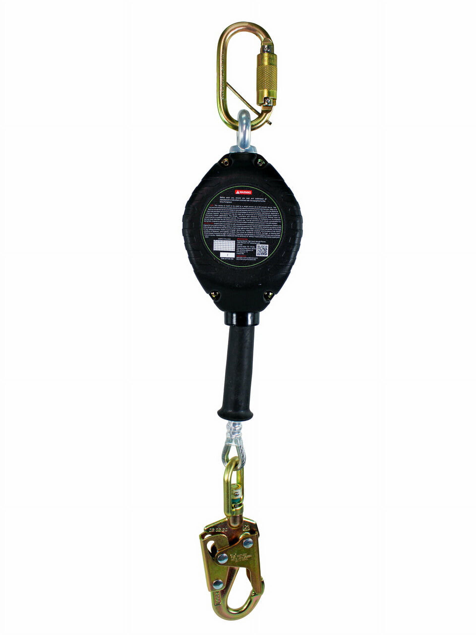 Frontline RPG20 Cable Single Leg 20ft SRL with Steel Snap Hook End| Roofing | Construction | Personal Fall Arrest Protection | Galvanized Steel Retractable Lifeline/Safety Yoyo