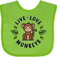 thumbnail image 3 of Inktastic Live Love Monkeys Boys or Girls Baby Bib, 3 of 4