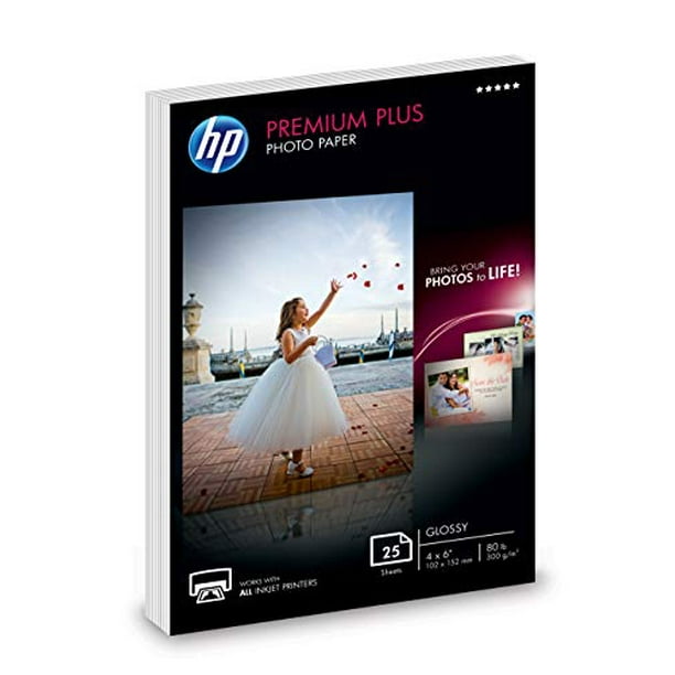 HP Premium Plus Photo Paper Glossy 4x6 25 Sheets (4WN03A