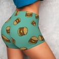 thumbnail image 6 of Seamless Workout Shorts Women - Cute Hamburger Teal Blue Biker Gym Running Yoga Spandex Shorts for Women, 6 of 7