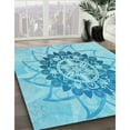 thumbnail image 2 of Ahgly Company Indoor Rectangle Patterned Deep Sky Blue Area Rugs, 7' x 10', 2 of 6