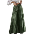 thumbnail image 1 of Pantalones anchos con volantes en el bajo para mujer - Cintura elástica, estilo boho palazzo fluido, ropa informal/para exterior - Tallas XL-XXXXXL, 1 of 7