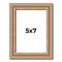 5x7 Frame Brown 60's Wooden Cabinet Solid Wood Picture Frame | 1 Inch Moulding Width | Complete