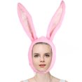 thumbnail image 3 of FELTECHELECTR Sombrero de conejo de Pascua, sombrero de conejo de peluche con orejas 3D, accesorio divertido para fotos, disfraz de cosplay para fiesta, 3 of 6