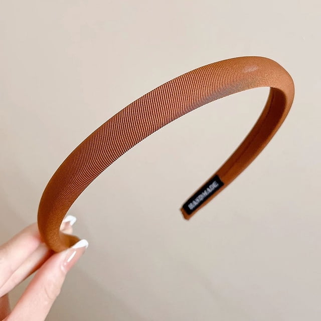 Diadema marrón de otoño e invierno para mujer, paquete de cabello con calavera alta, banda para el cabello a presión superior que combina con el tocado de horquilla para viajes al aire libre
