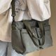 thumbnail image 3 of Bolso de hombro Minnieouse para mujer tela de pana plegable y fácil de llevar a rayas Verde militar, 3 of 6
