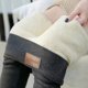 thumbnail image 1 of Leggings con forro polar Sherpa de invierno para mujer, mallas elásticas de Cachemira gruesas de cintura alta, pantalones térmicos cálidos de felpa, 1 of 5