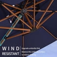thumbnail image 4 of PURPLE LEAF  10 ft Square Wood Pattern Patio Cantilever Umbrella with Base Beige, 4 of 5