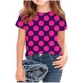 thumbnail image 1 of Zpanxa T-Shirts pour Tout-Petites Fille à Pois Col Rond Manches Courtes Haut Décontracté Polyester Spandex 11-12 Ans, 1 of 5