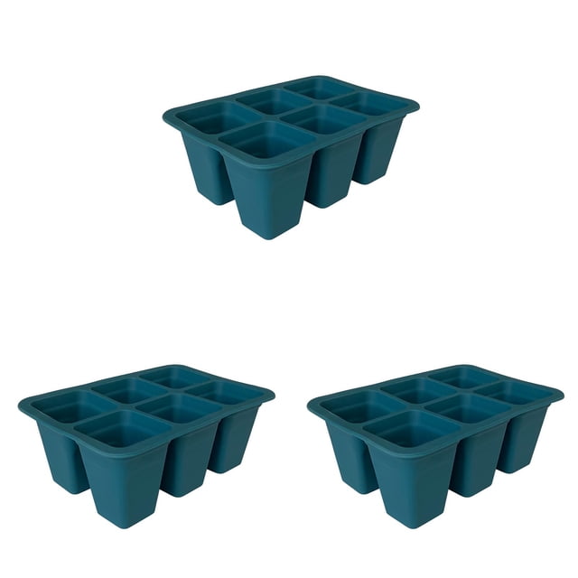 Plateau de Démarrage de Semis en Silicone à 6 Cellules - 3 Pcs Pots de Plantation à Racines Profondes Réutilisables pour Jardinage Intérieur - Plateau de Germination Antichoc pour Graines, Herbes et Micro-Pousses