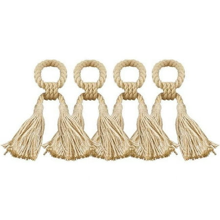 

Jute Tassels Napkin Rings - Set of 4