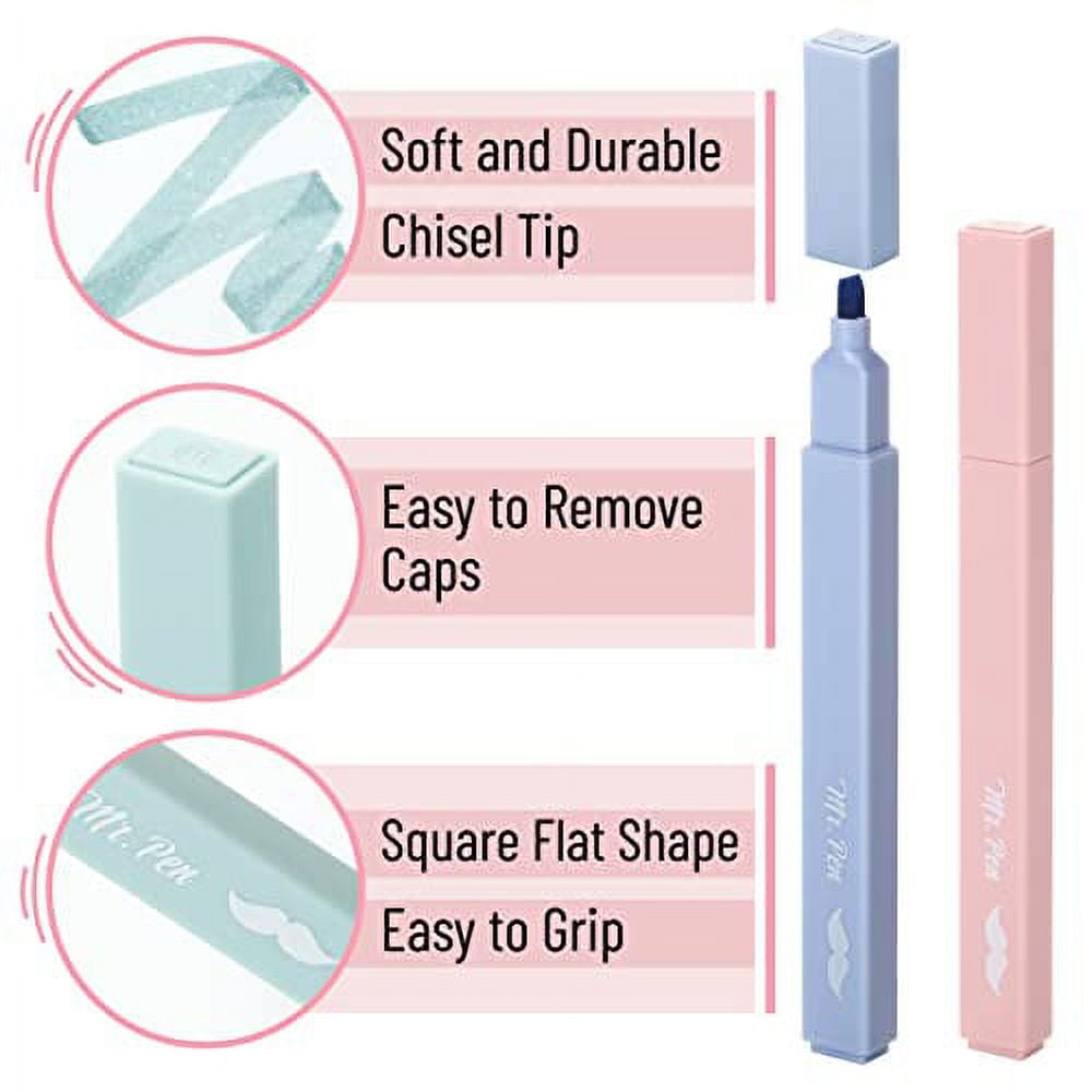 Mr. Pen- Aesthetic Highlighters, 8 Pcs, Chisel Tip, Muted  Pastel Color, No Bleed Bible Highlighter Pastel, Highlighters Assorted  Colors, Pastel Highlighter Set, Aesthetic School Supplies : Office Products