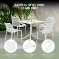 thumbnail image 6 of WestinTrends Playa 31.5" Square Plastic Outdoor Patio Dining Table, White, 6 of 13
