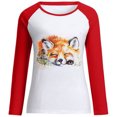 thumbnail image 4 of Moda mujer primavera otoño Color a juego impreso manga larga cuello redondo Casual camisetas Pompotops  gfhjh18489, 4 of 5