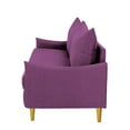 thumbnail image 6 of Liangfu Mid - Century Modern Upholstered Sofa with Gold Legs, Comfortable Loveseat for Living Room, Bedroom Purple, 6 of 8