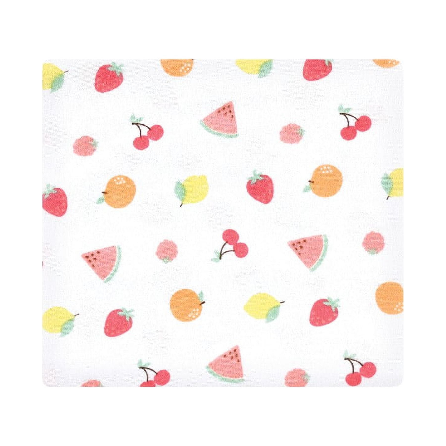 Hudson Baby Infant Girl Cotton Flannel Receiving Blankets Bundle, Fruit Salad, One Size