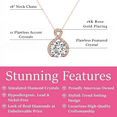 thumbnail image 4 of Cate & Chloe Alessandra 18k Rose Gold Plated Necklace with Simulated Diamond Crystals for Women, 4 of 10