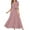 ☪525-Pink, variant on Nuoqisi Round Neck Short Sleeve Tie-Front Beach Polka Dot Print Knee-Length Dress - Casual Midi Dress with Polka Dot Pattern
