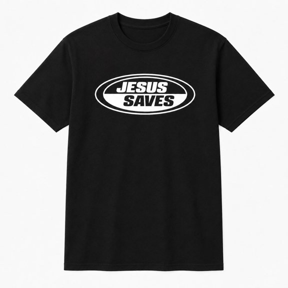 Jesus Saves Retro Graphic T-Shirt, Unisex Classic Fit Cotton Blend Tee