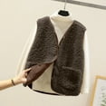 thumbnail image 2 of adviicd Womens Sherpa Vest Sleeveless Fleece Jacket Fuzzy Warm Outerwear Button Down Winter Vests Lightweight Soft Clothes (Coffee, 3XL), 2 of 7