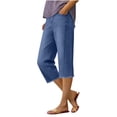 thumbnail image 5 of RYRJJ Capri Jeans for Women Trendy High Rise Distressed Raw Hem Casual Summer Stretchy Straight Leg Denim Capris Pants(Blue,M), 5 of 9