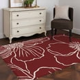 thumbnail image 3 of 2.7'x5' Area Rugs, Red Flowers Indoor Outdoor Area Rug for Living Room Bedroom, Spring Floral Botanical Modern Art Washable Bathroom Rugs Kitchen Floor Carpet Mats Home Decor Aesthetic, 3 of 8