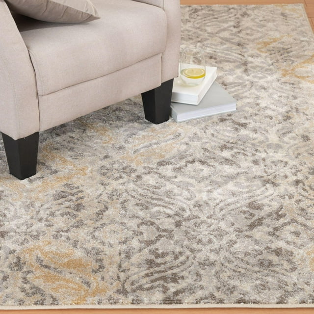Tapis tissé blanc et gris tempête Pescara Alabaster