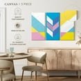 thumbnail image 5 of Elephant Stock Retro Geometric Abstract Xxiv Wall Art - Horizontal Multi Panel Canvas - Living Room Wall Decor - Abstract Multi Panel - White And Pink Decor - 74" x 48", 5 of 8
