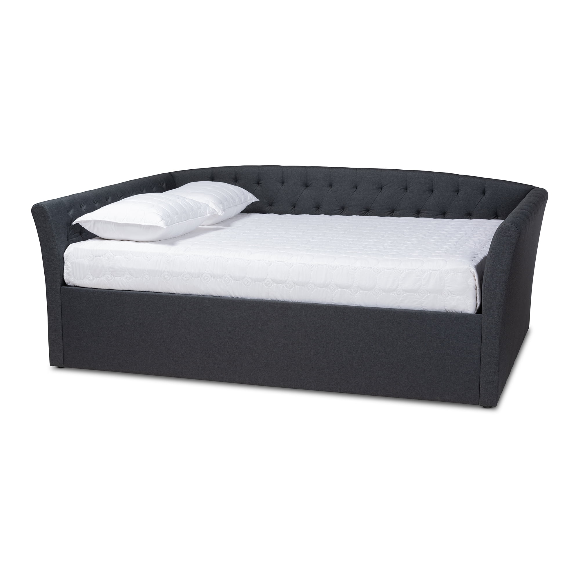Baxton Studio Delora Dark Gray Upholstered Queen Size Daybed