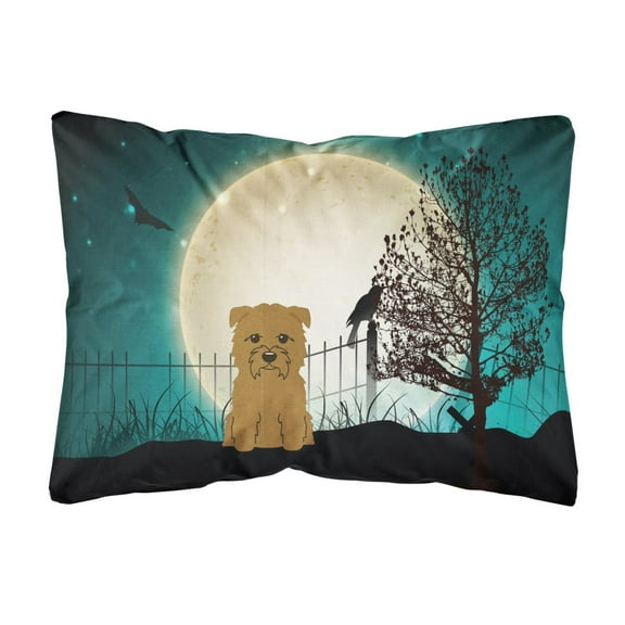 Carolines Treasures BB2250PW1216 Halloween Scary Glen of Imal Tan Canvas Fabric Decorative Pillow, 12H x16W, multicolor