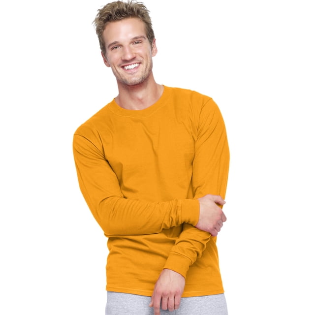 Hanes Beefy-T T-Shirt à Manches Longues pour Hommes, TG, Or