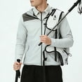 thumbnail image 4 of Mrmaere Men's UPF 50+ Sun Protection Color Block Hooded Jacket Lightweight Outdoor Cycling Shirt Gray XXL, 4 of 5