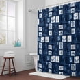 thumbnail image 3 of Tropical Beach Bathroom Shower Curtain, Summer Coconut Tree Anchor Boat Blue White Plaid Waterproof Washable Soft Bath Curtain for Bathtub Decor with 12 Hooks&Grommet, 60x72 Inch, 3 of 9
