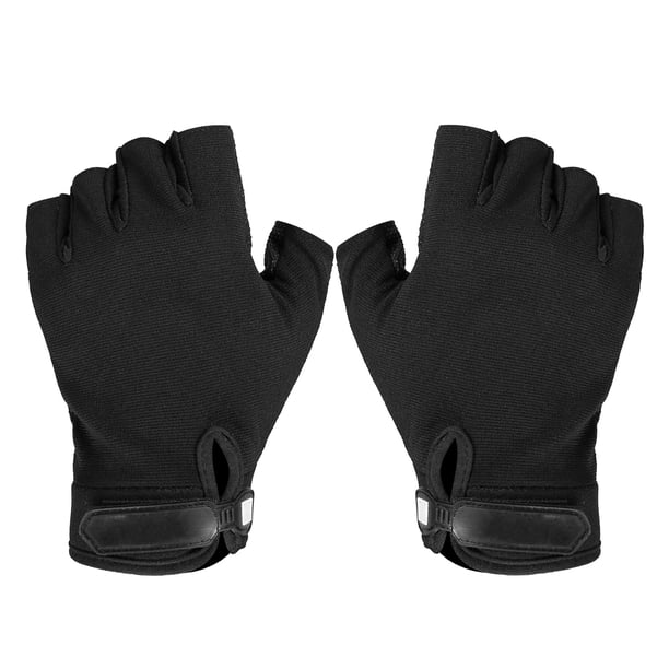 1 par de guantes de medio dedo negros ajustables transpirables guantes con protección solar para ciclismo al aire libre deportes de Fitness YUNYI BRAND Deportes