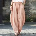 thumbnail image 2 of Lixiuxyad Loose Casual Pants Women Fashion Solid Pocket Casual Loose Pants Spliced High Waist Trousers Beige, 2 of 5