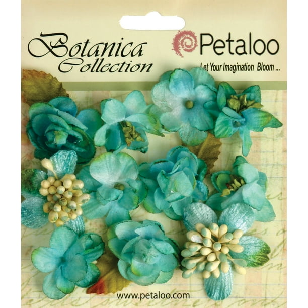 Petaloo Botanica Minis 11/Pkg-Teal, 1"-P1101-104