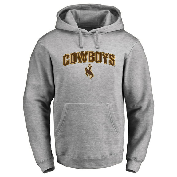 Men's Ash Wyoming Cowboys Proud Mascot Pullover Hoodie