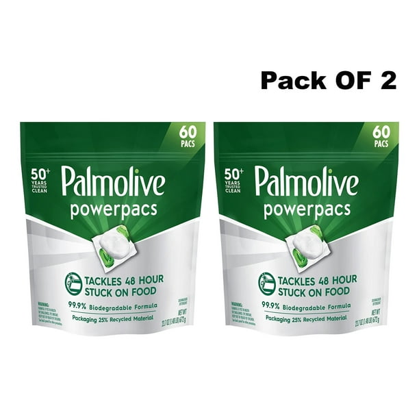 Palmolive PowerPacs Dishwasher Pods, Dishwasher Tabs 60 count Pack OF