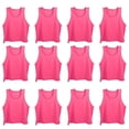 thumbnail image 1 of 202412pcs Large Mesh Breathable Children Football Training Exercise Vest Rose Red Free Size, 1 of 5