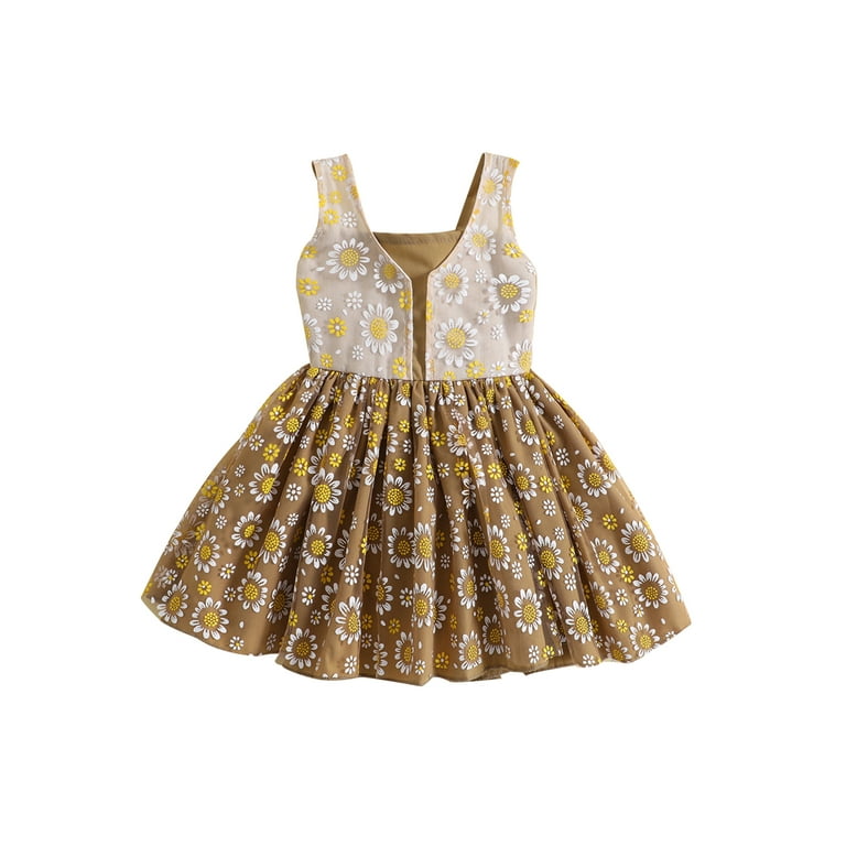 Infant Toddler Baby Girl Sunflower Tutu Dress 12M 18M 24M 3Y 4Y 5Y