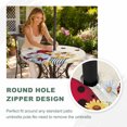 thumbnail image 4 of Round Outdoor Tablecloth with Umbrella Hole and Zipper, Gnomes Tablecloth with Elastic Waterproof, White Yellow Daisy Floral Country Garden Floral Patio Table Covers for 55" - 60" Picnic Pool Tables, 4 of 9