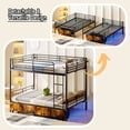 thumbnail image 3 of DeepRoar Metal Bunk Bed Full Over Full with 2 Drawers, LED Bunk Bed with USB Charging Station, Guardrail and Ladder, Space-Saving Bunk Bed for Teens, Adults, Bunk Bed for Bedroom, Dorm, Easy Assembly, 3 of 7