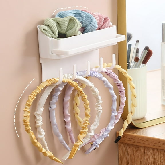 NICEXMAS Elegant White Hair Bow Holder Wall Rack Headband and Hair Clips Organizer for Festivals