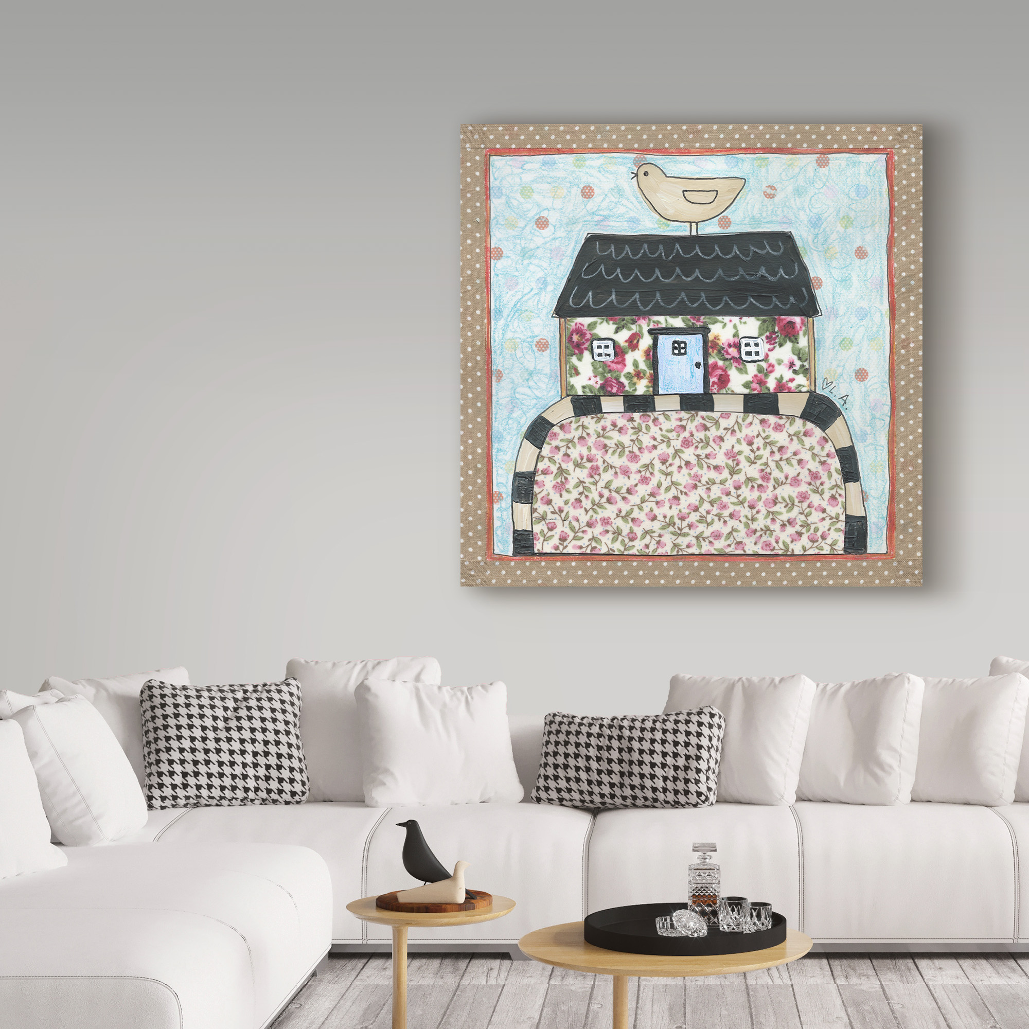 Trademark Fine Art 'White Floral Cottage' Canvas Art by Cherry Pie Studios